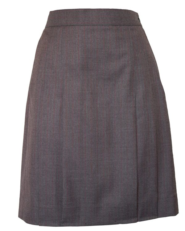 SKIRT GREY WITH RUBY STRIPE