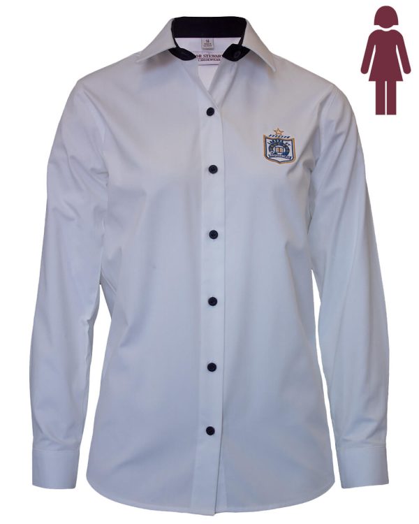 CAULFIELD LONG SLEEVE TAILORED SHIRT - WHITE OR BLUE