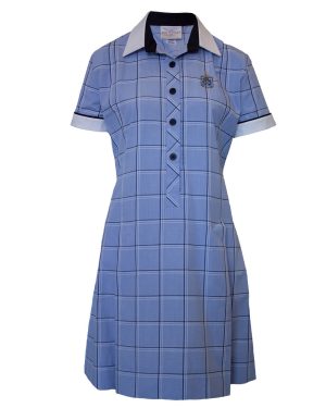 CAULFIELD DRESS BLUE CHECK